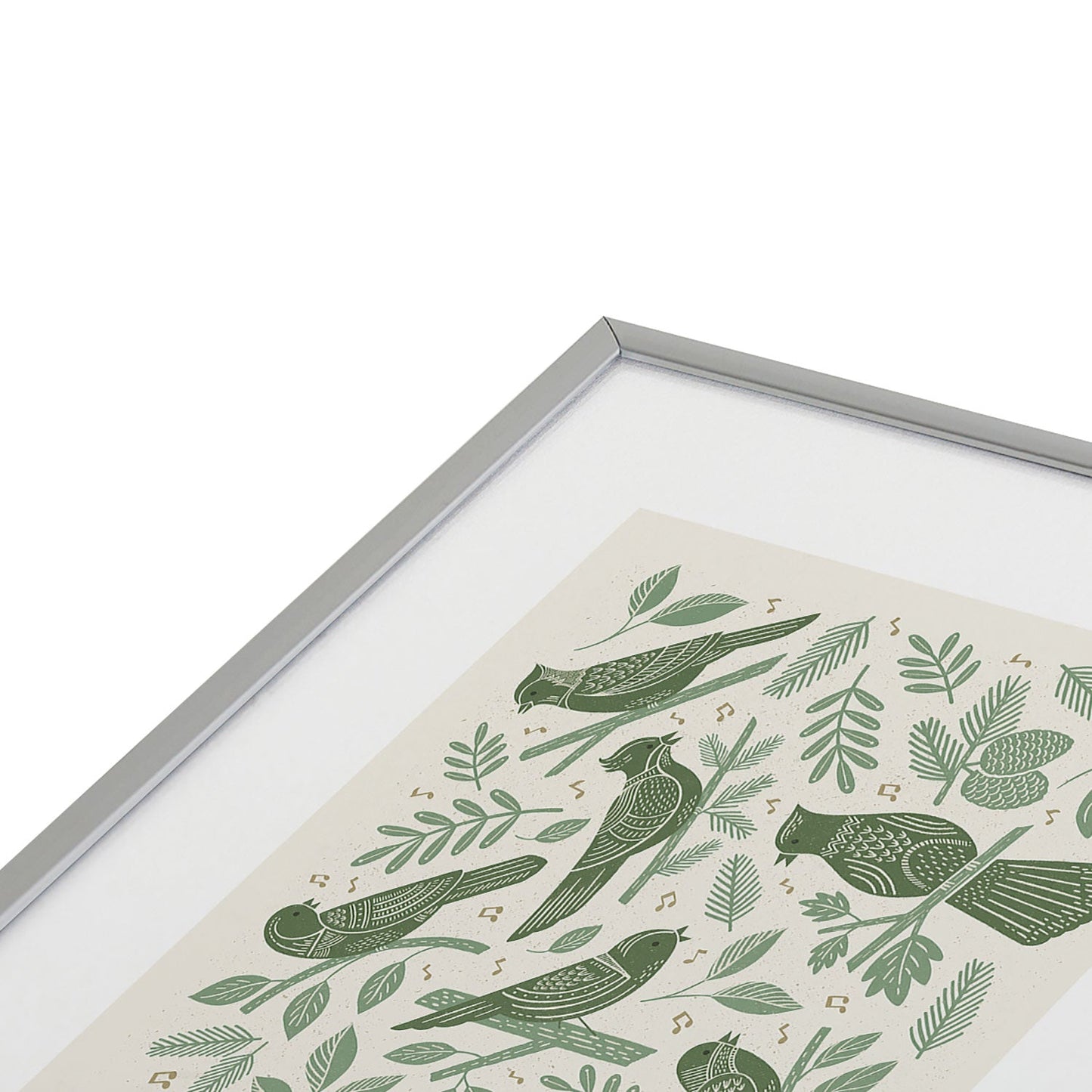 Carey Copeland Song Birds Green Metal Framed Art Print