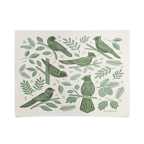 Carey Copeland Song Birds Green Poster