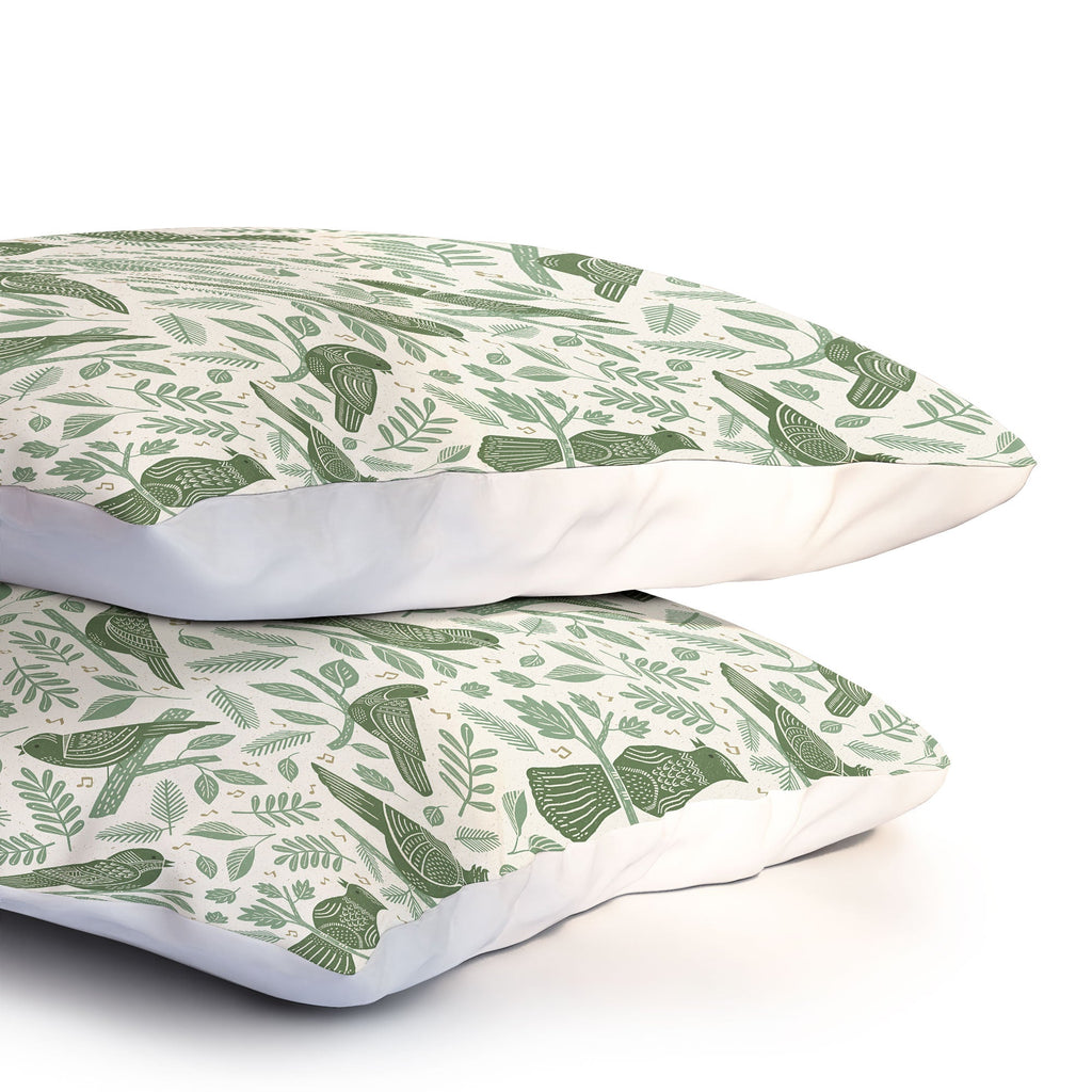 Carey Copeland Song Birds Green Pillow Shams