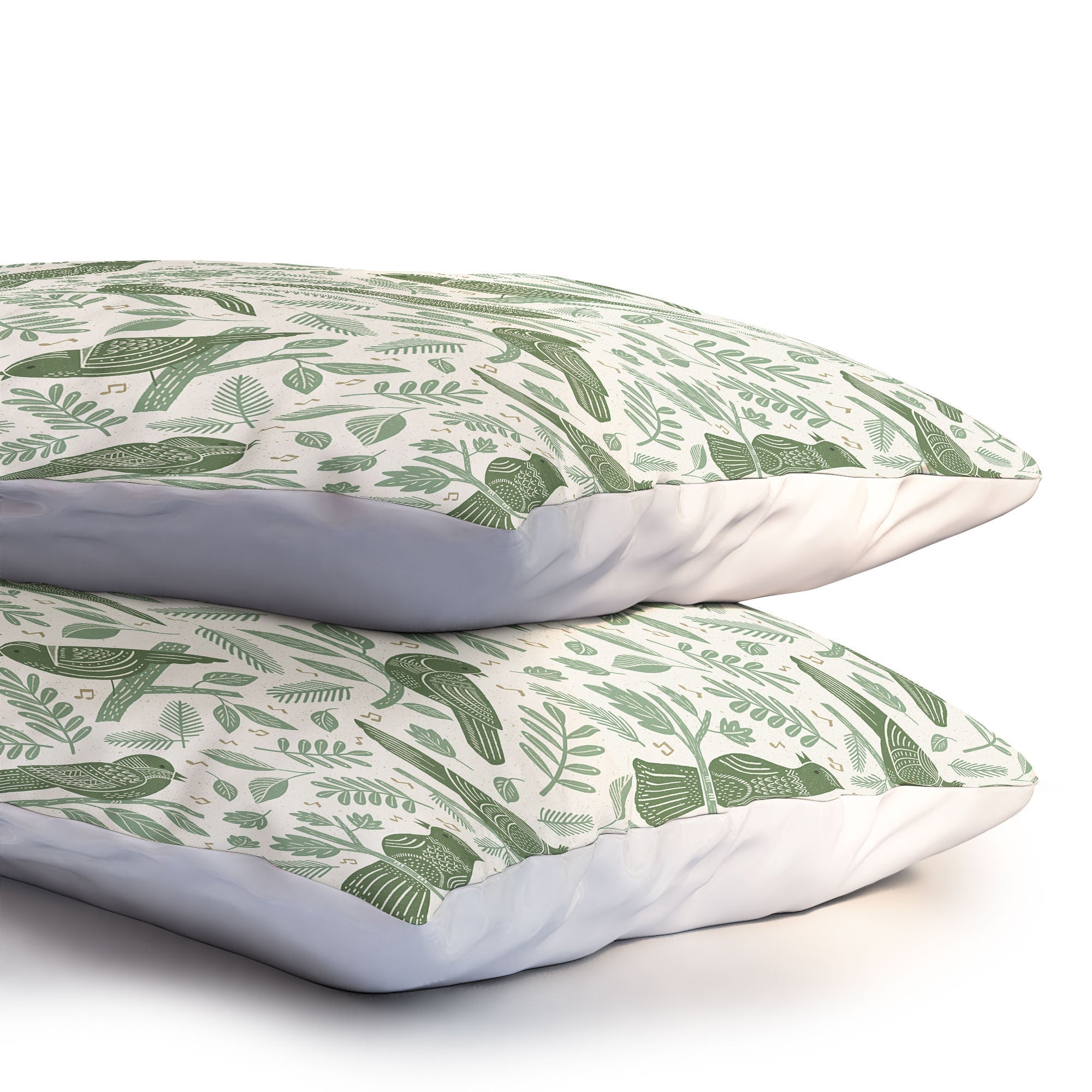 Carey Copeland Song Birds Green Pillow Shams