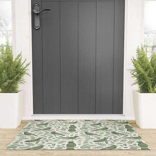 Carey Copeland Song Birds Green Welcome Mat