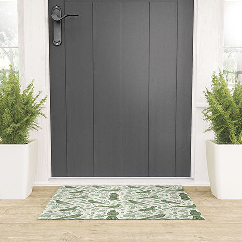 Carey Copeland Song Birds Green Welcome Mat