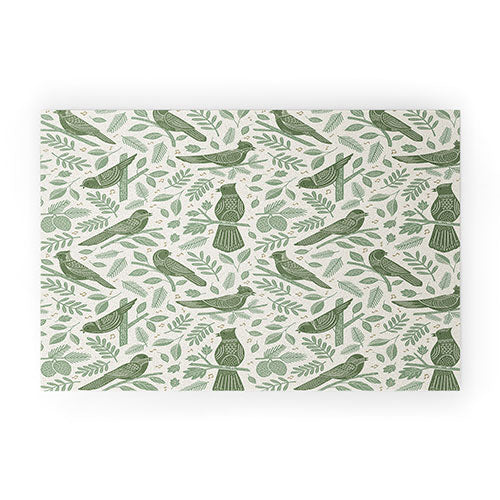 Carey Copeland Song Birds Green Welcome Mat