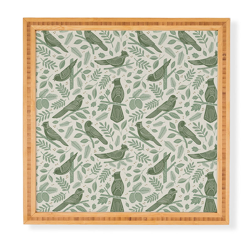 Carey Copeland Song Birds Green Framed Wall Art