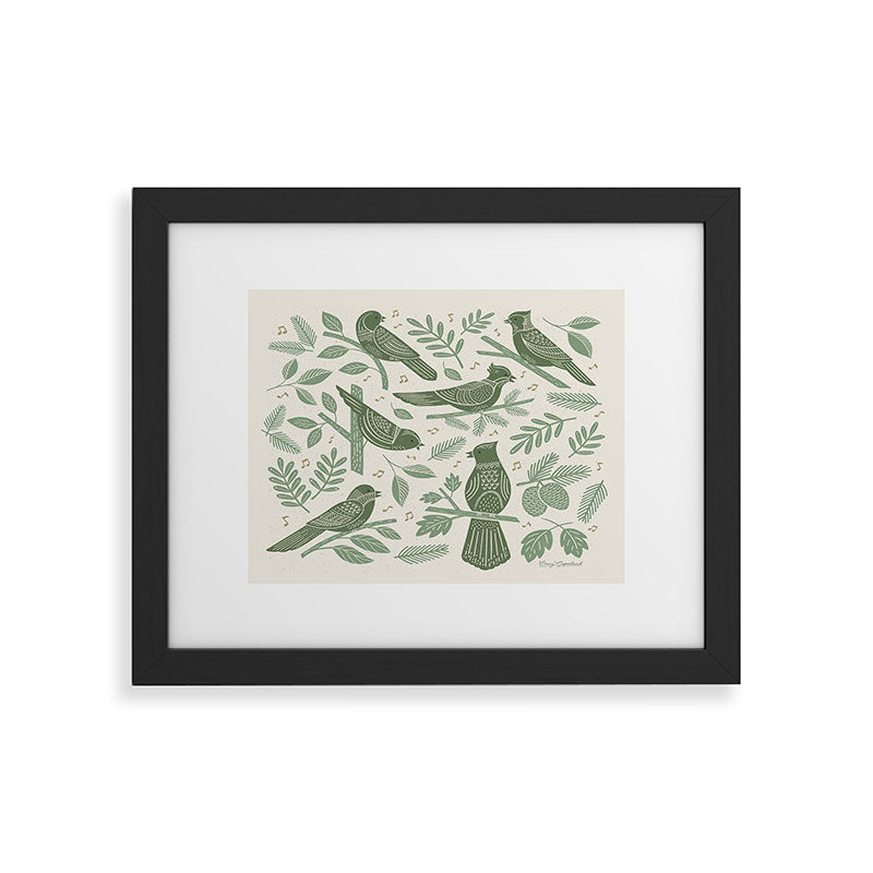 Carey Copeland Song Birds Green Framed Art Print