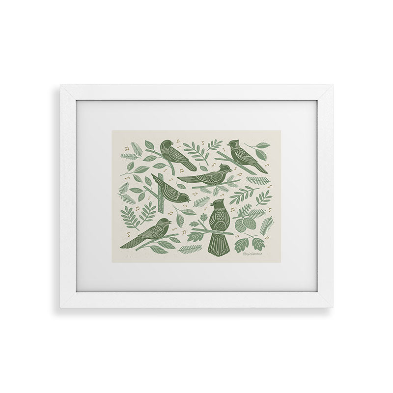 Carey Copeland Song Birds Green Framed Art Print