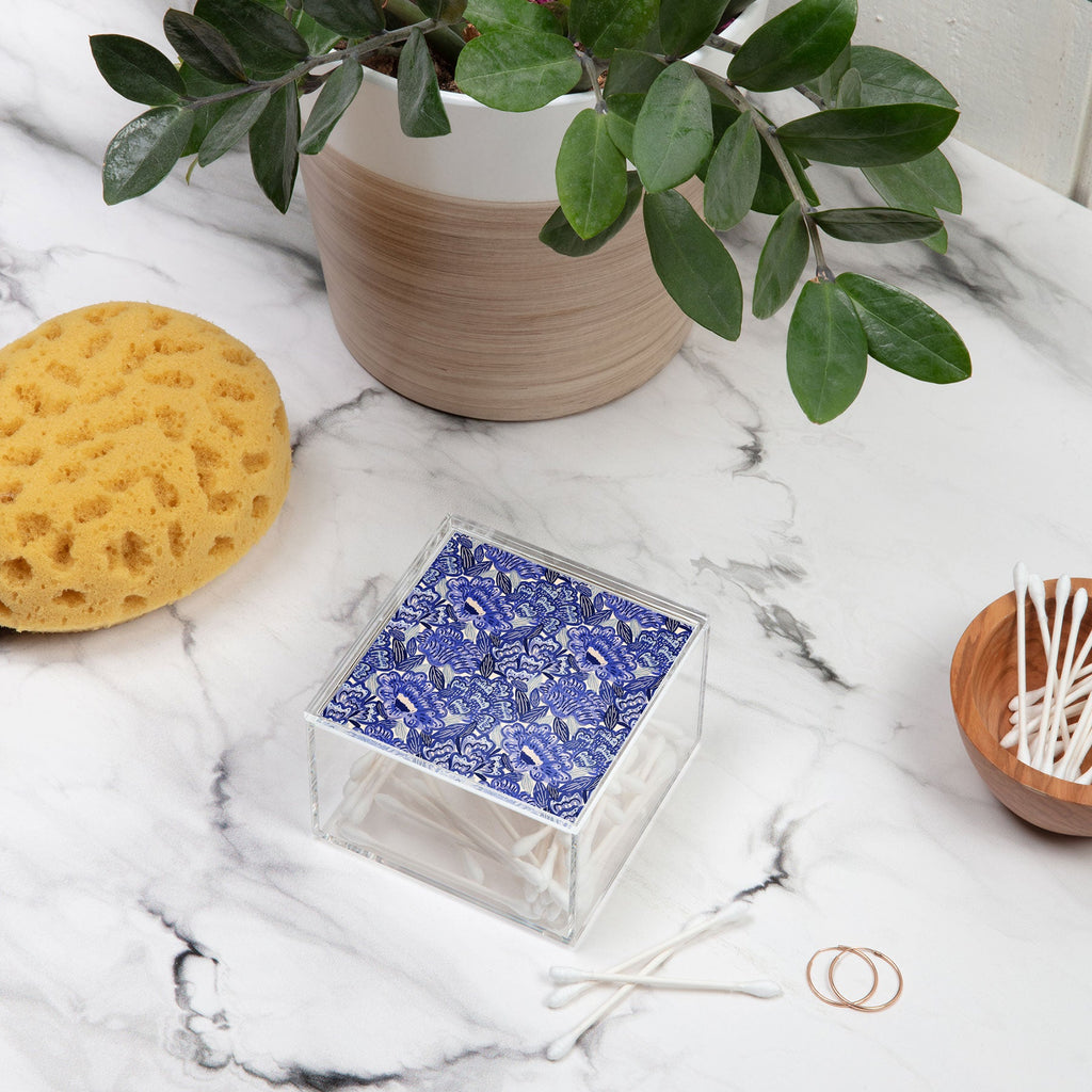 carriecantwell French Country Blue Floral Acrylic Box