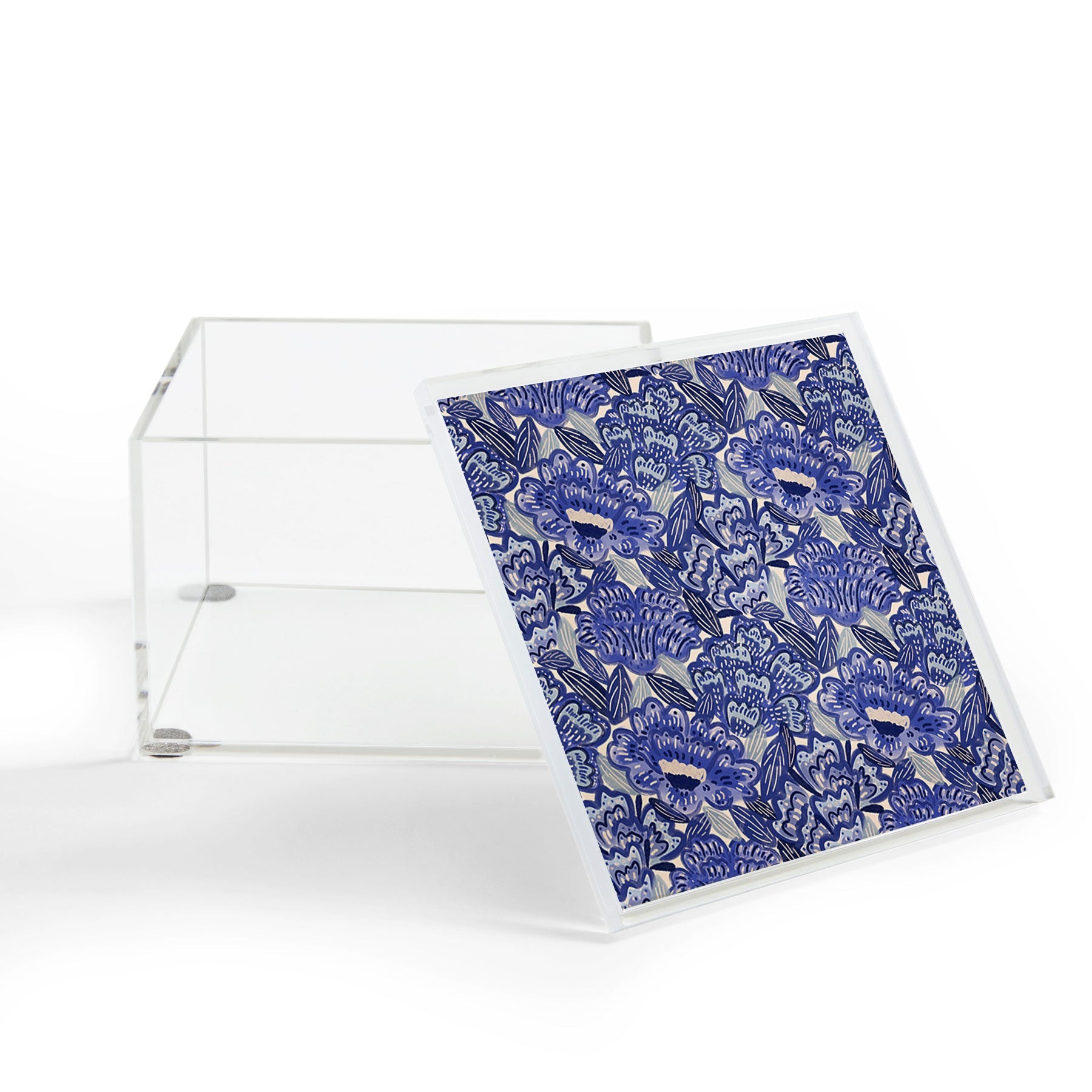 carriecantwell French Country Blue Floral Acrylic Box