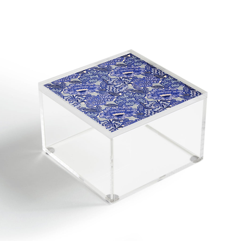 carriecantwell French Country Blue Floral Acrylic Box