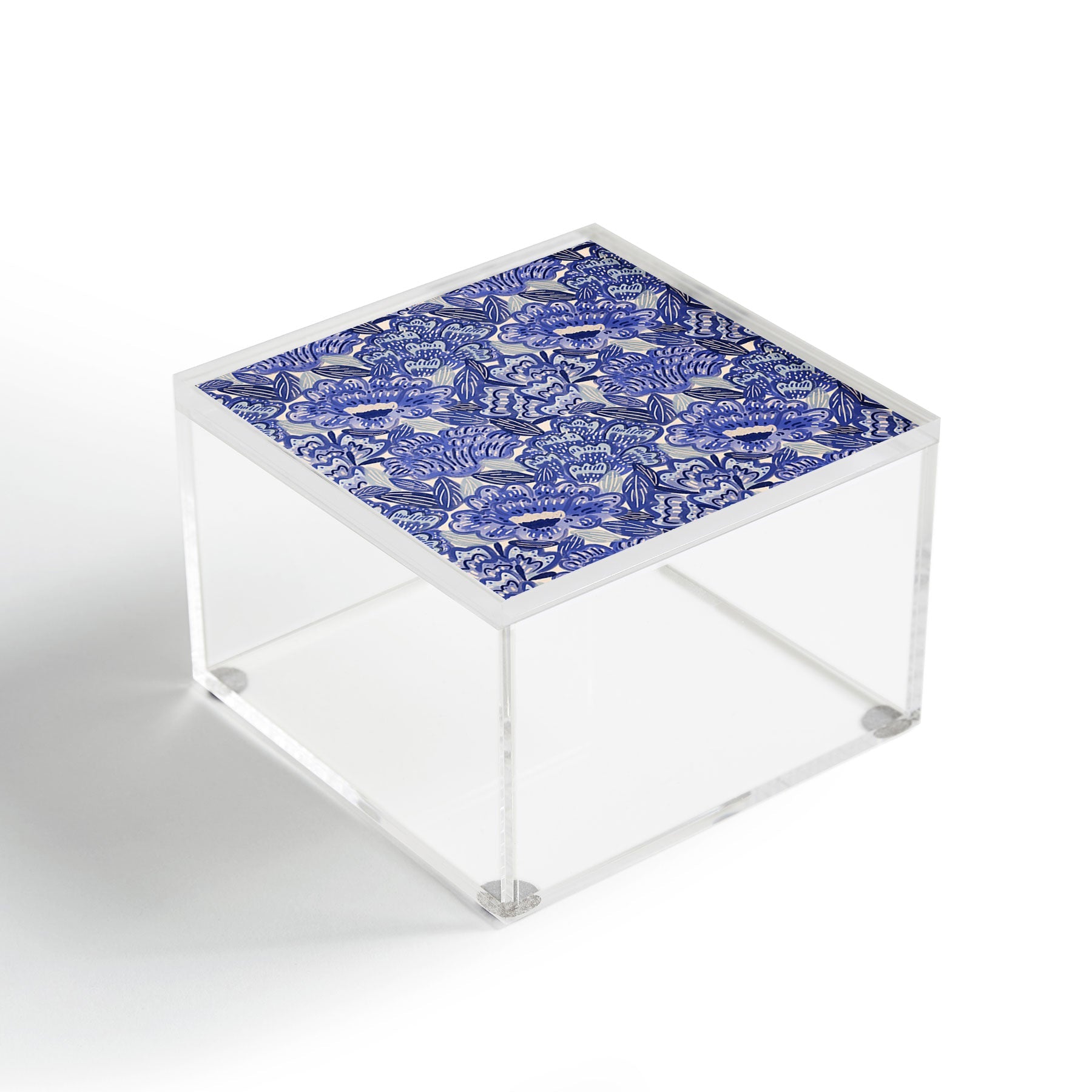 carriecantwell French Country Blue Floral Acrylic Box