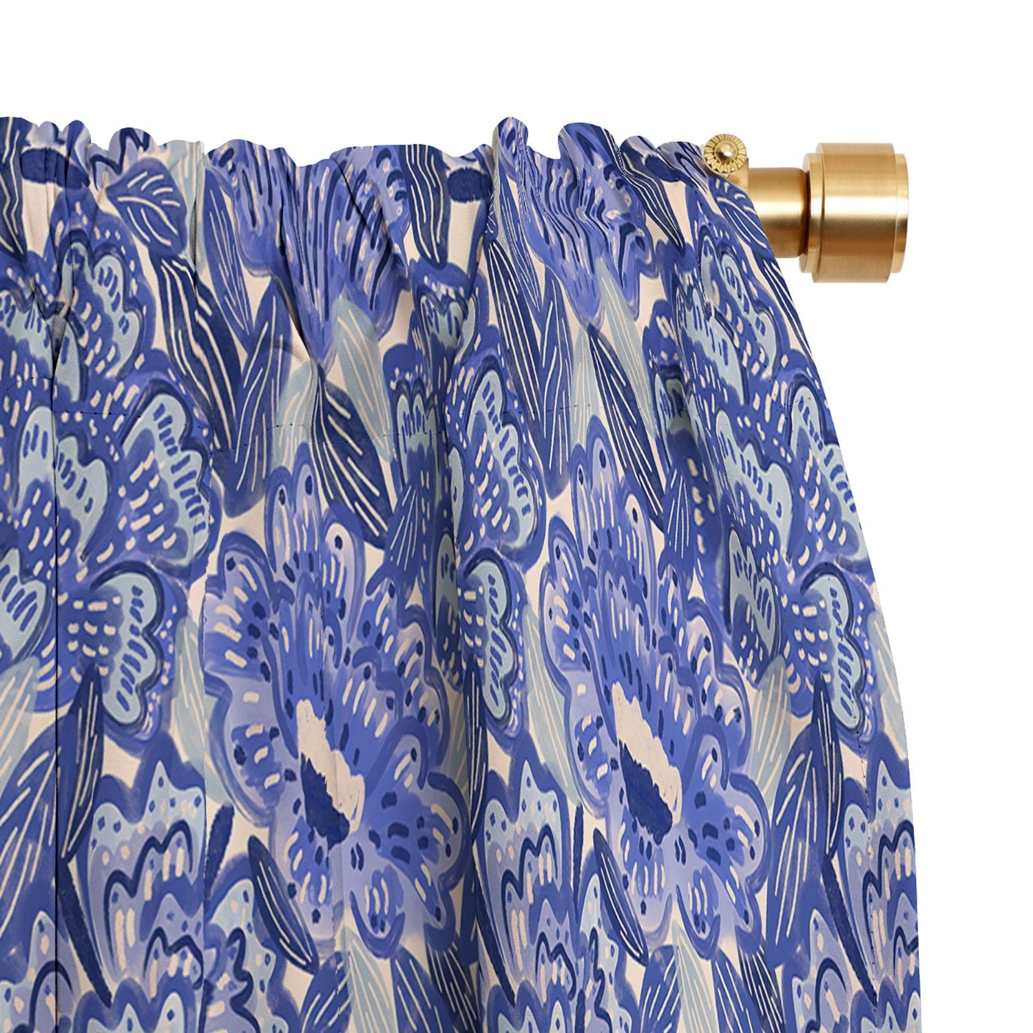 carriecantwell French Country Blue Floral Blackout Window Curtain
