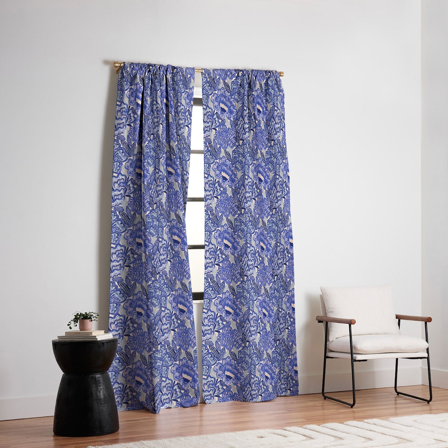 carriecantwell French Country Blue Floral Blackout Non Repeat
