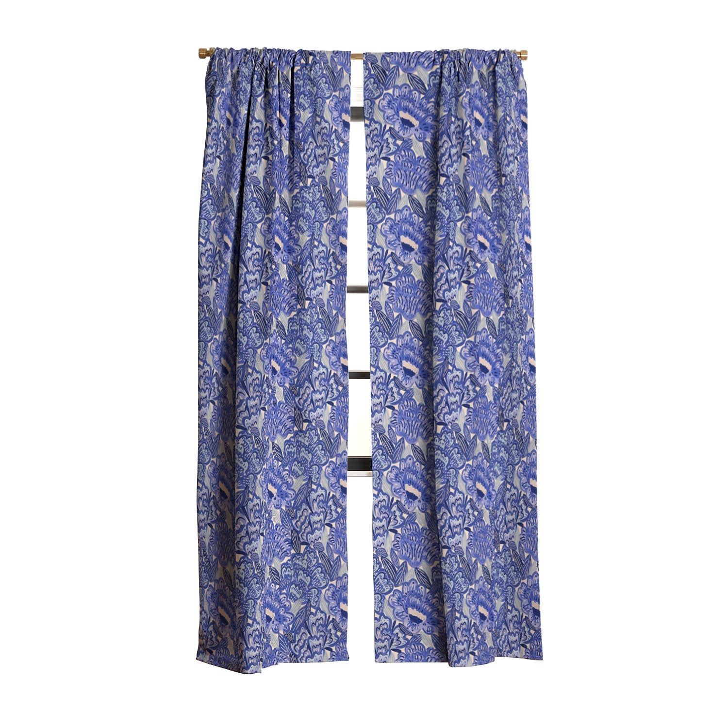 carriecantwell French Country Blue Floral Blackout Non Repeat