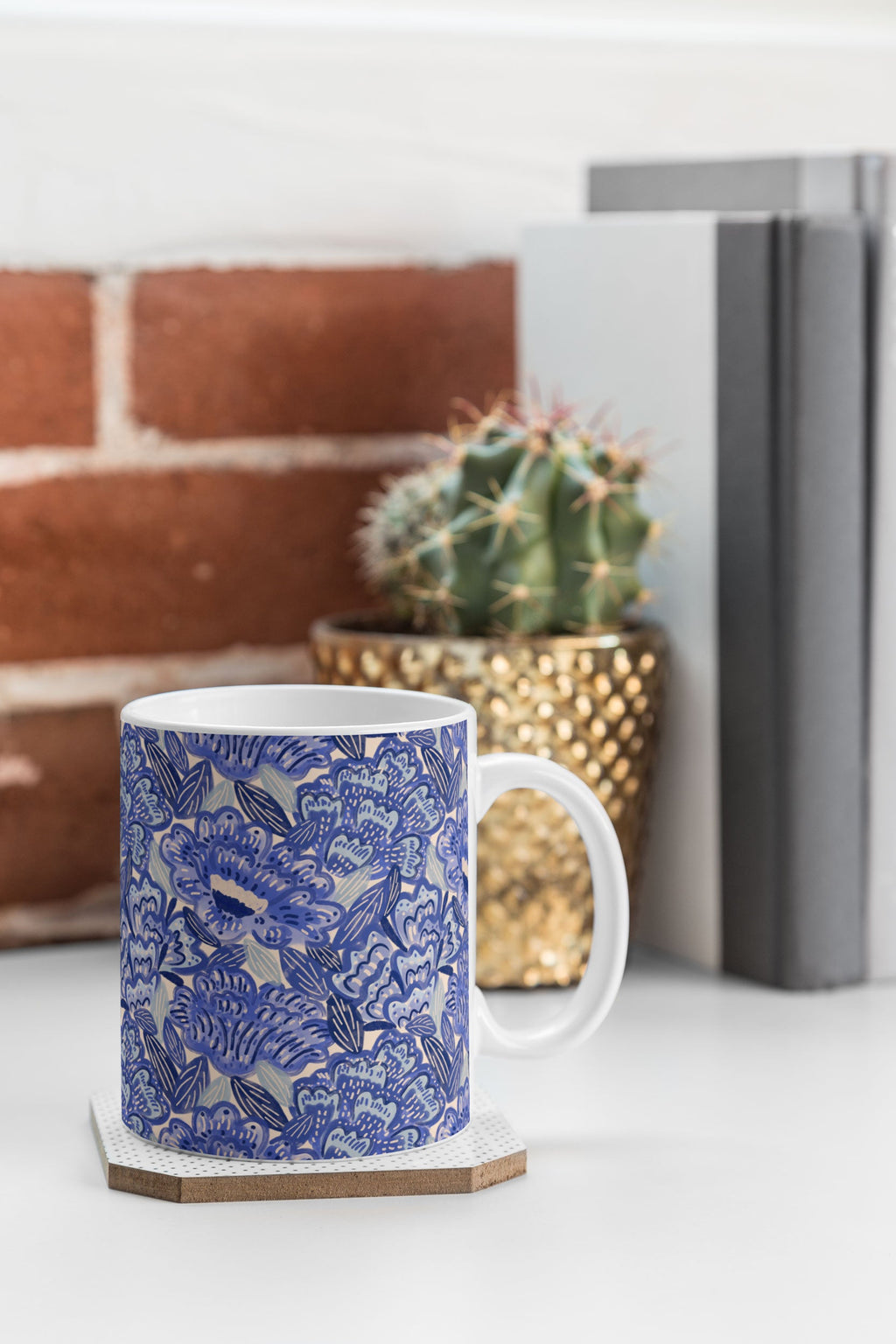 carriecantwell French Country Blue Floral Coffee Mug