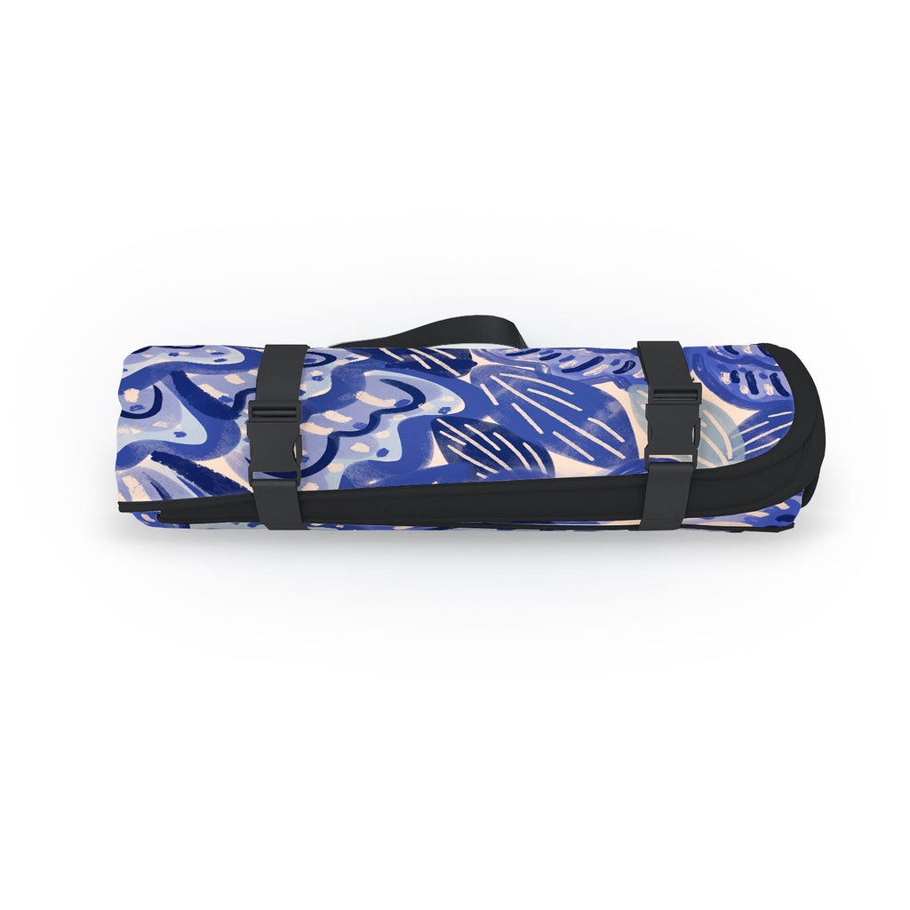 carriecantwell French Country Blue Floral Picnic Blanket