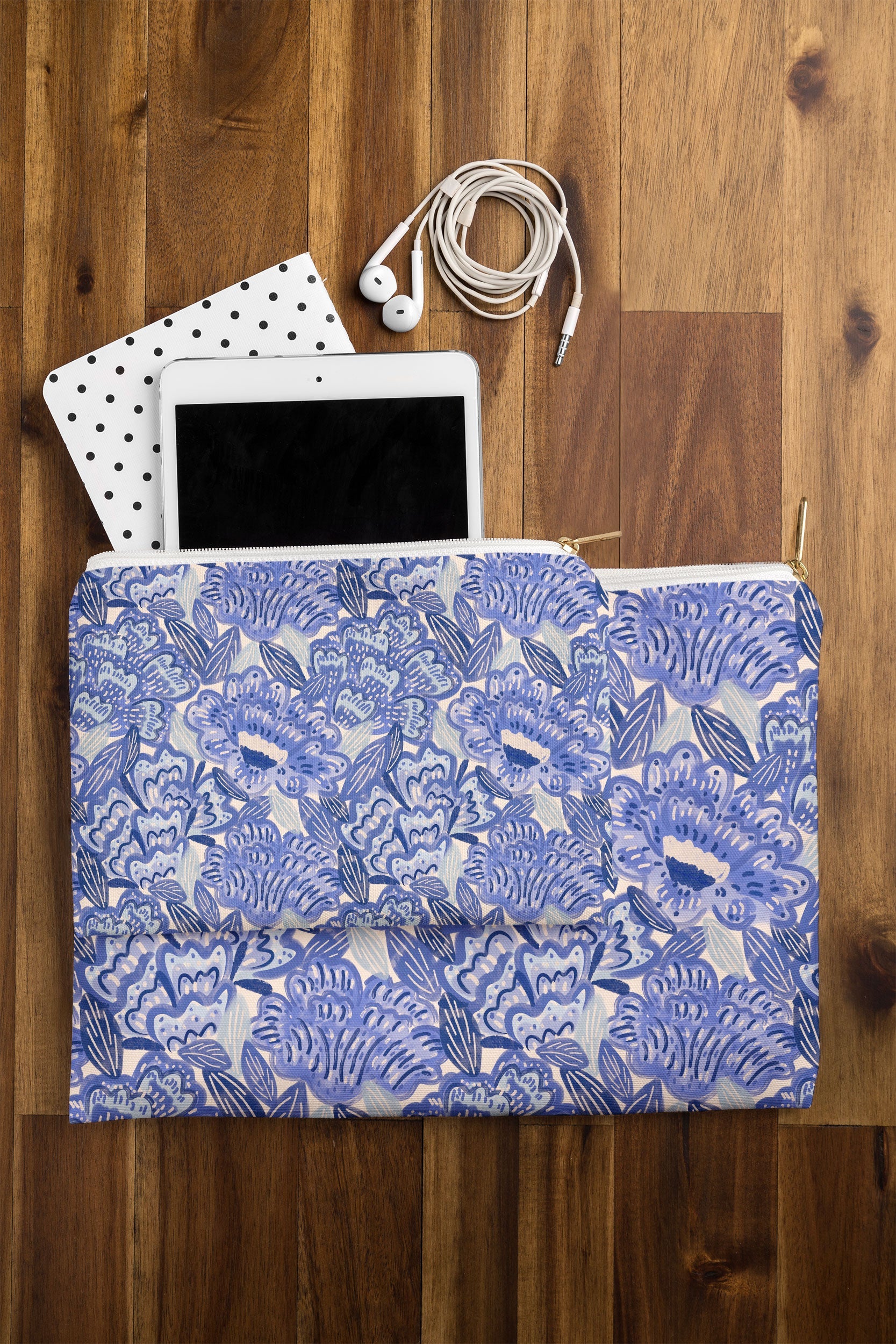 carriecantwell French Country Blue Floral Pouch