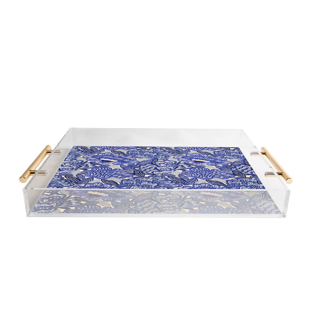 carriecantwell French Country Blue Floral Acrylic Tray
