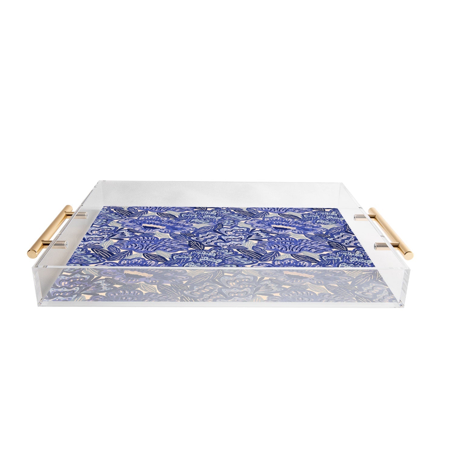 carriecantwell French Country Blue Floral Acrylic Tray