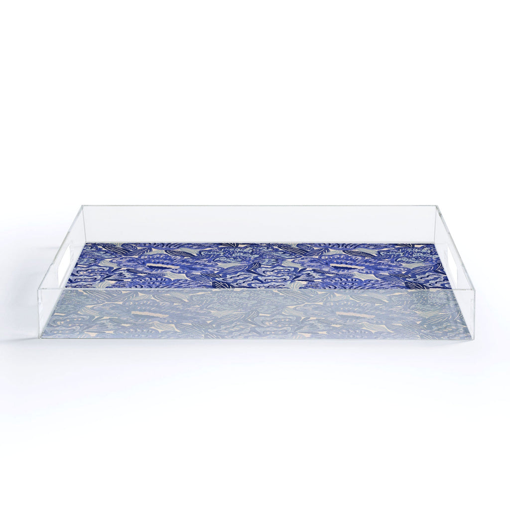 carriecantwell French Country Blue Floral Acrylic Tray
