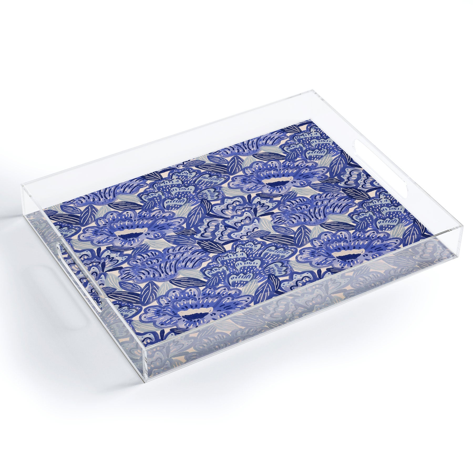 carriecantwell French Country Blue Floral Acrylic Tray