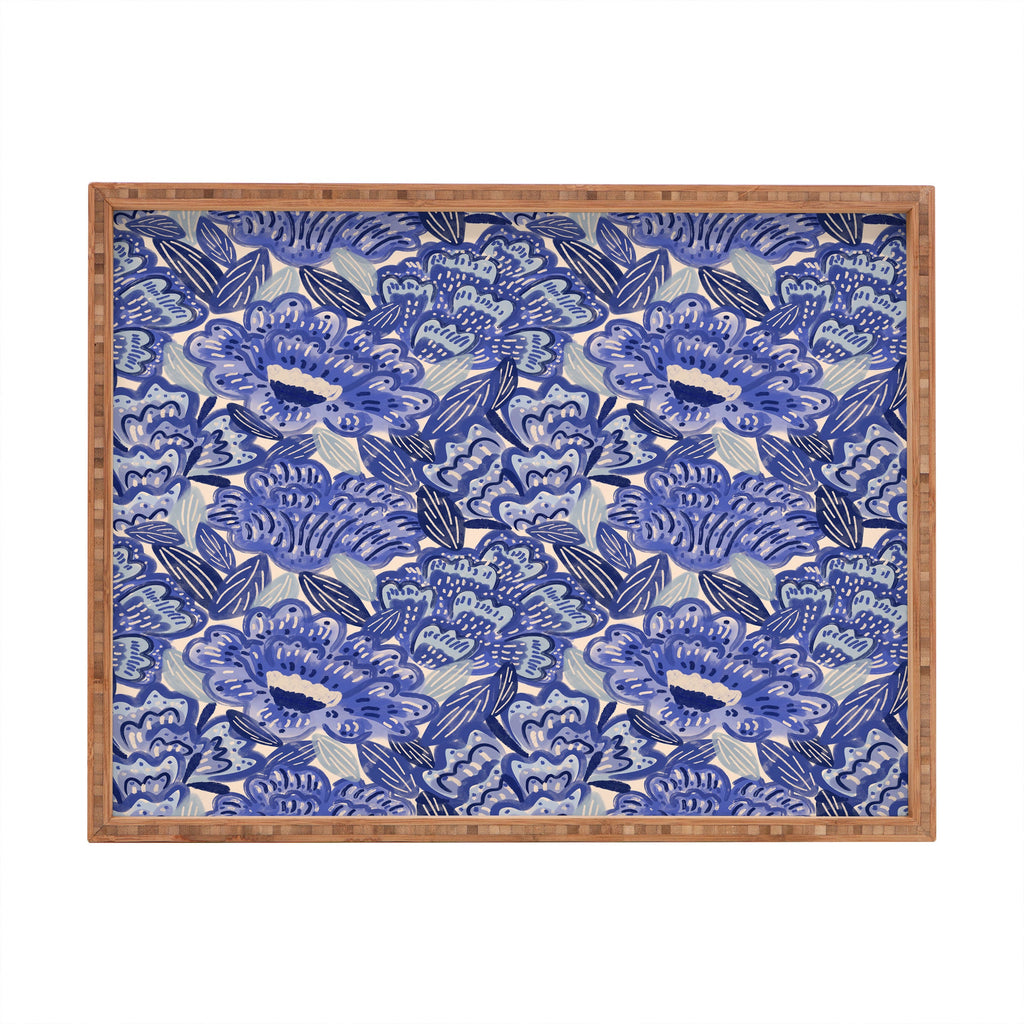 carriecantwell French Country Blue Floral Rectangular Tray