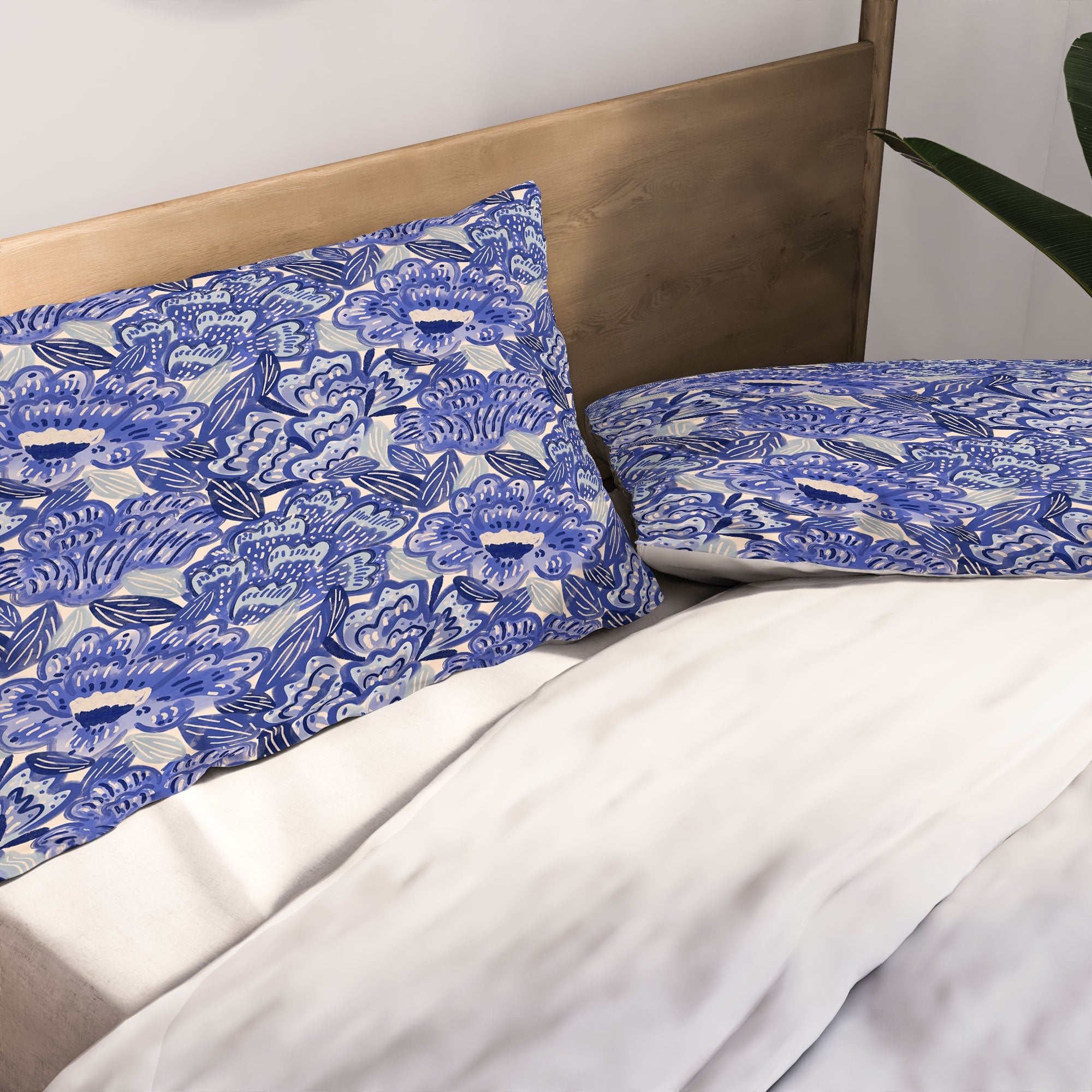 carriecantwell French Country Blue Floral Pillow Shams