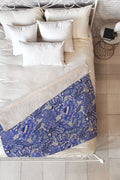 carriecantwell French Country Blue Floral Fleece Throw Blanket