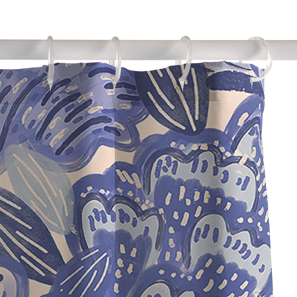 carriecantwell French Country Blue Floral Shower Curtain