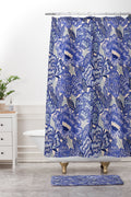 carriecantwell French Country Blue Floral Shower Curtain And Mat