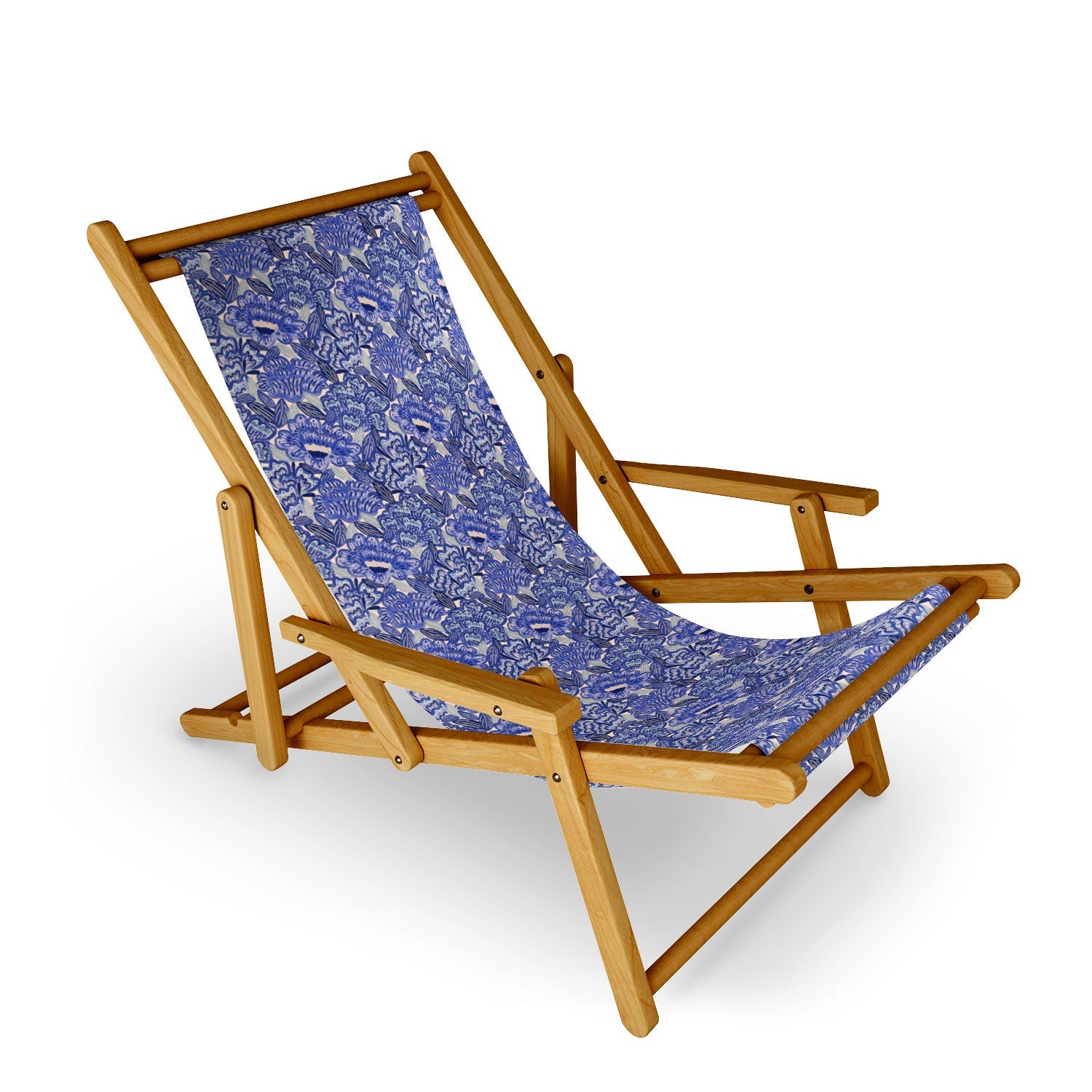 carriecantwell French Country Blue Floral Sling Chair