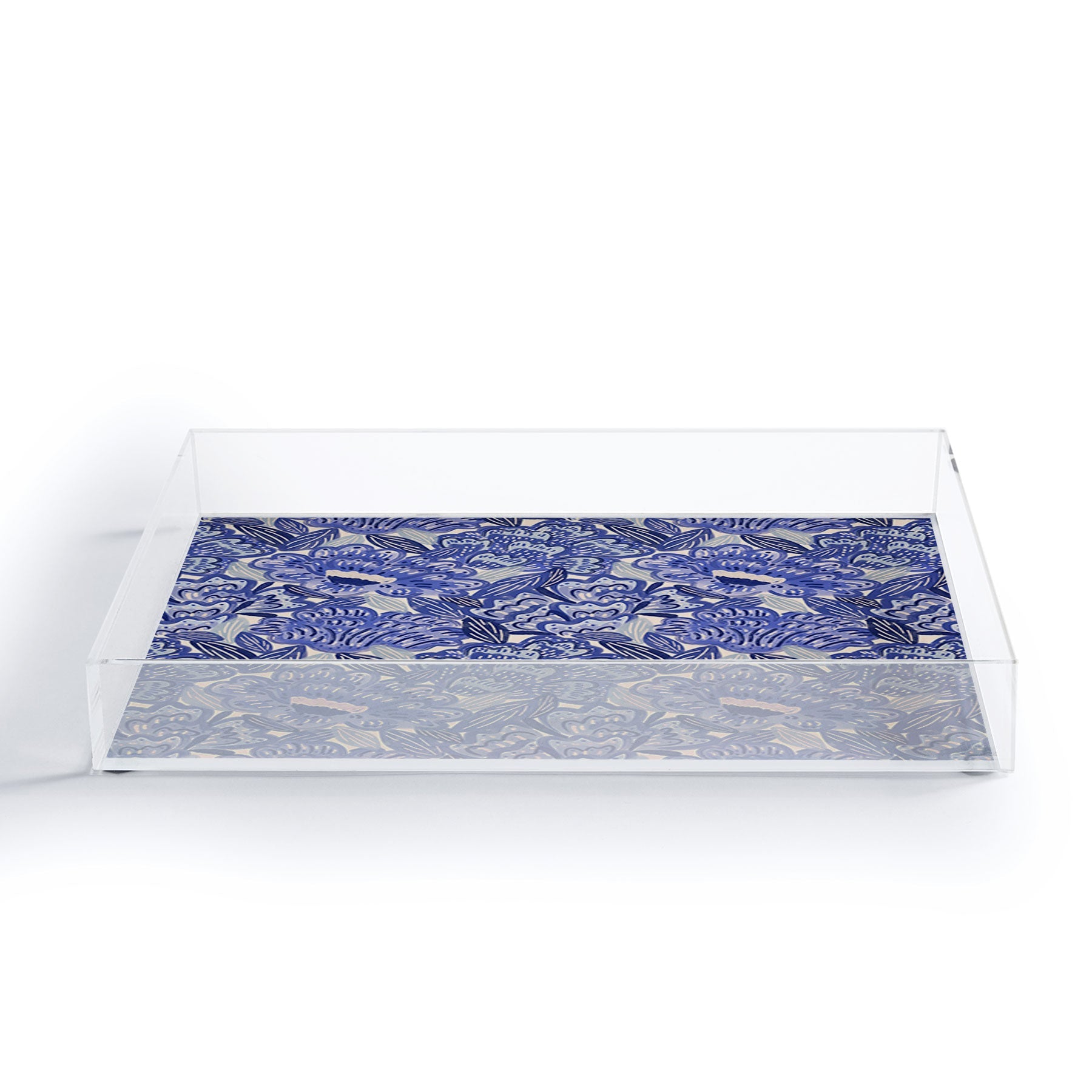 carriecantwell French Country Blue Floral Acrylic Tray