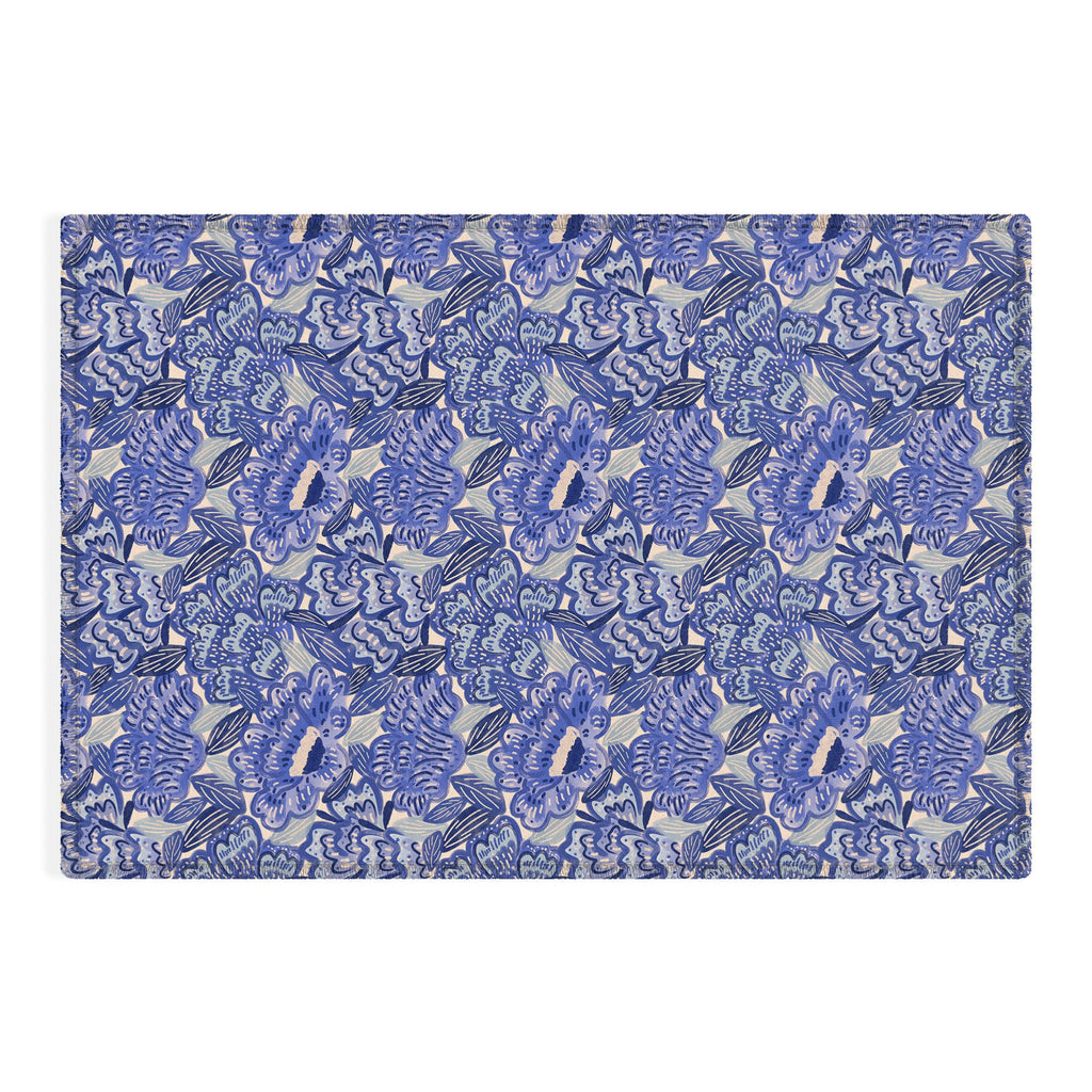 carriecantwell French Country Blue Floral Outdoor Rug