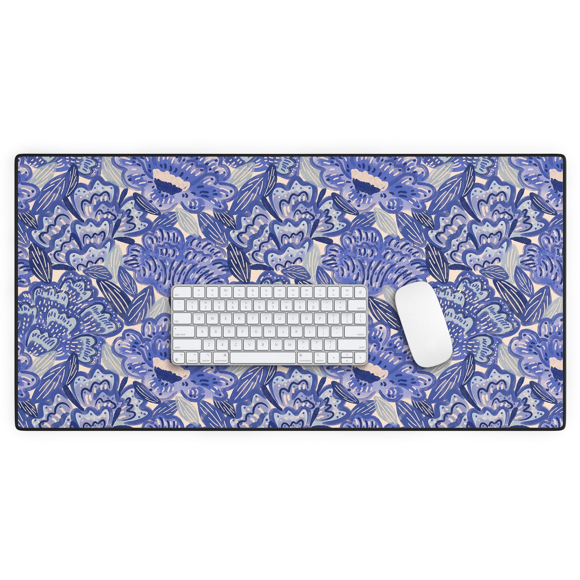 carriecantwell French Country Blue Floral Desk Mat