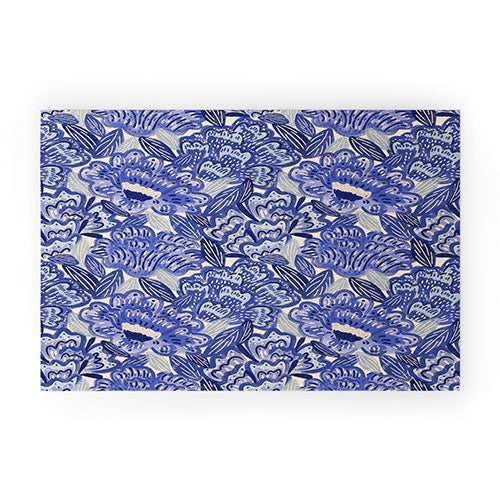 carriecantwell French Country Blue Floral Welcome Mat