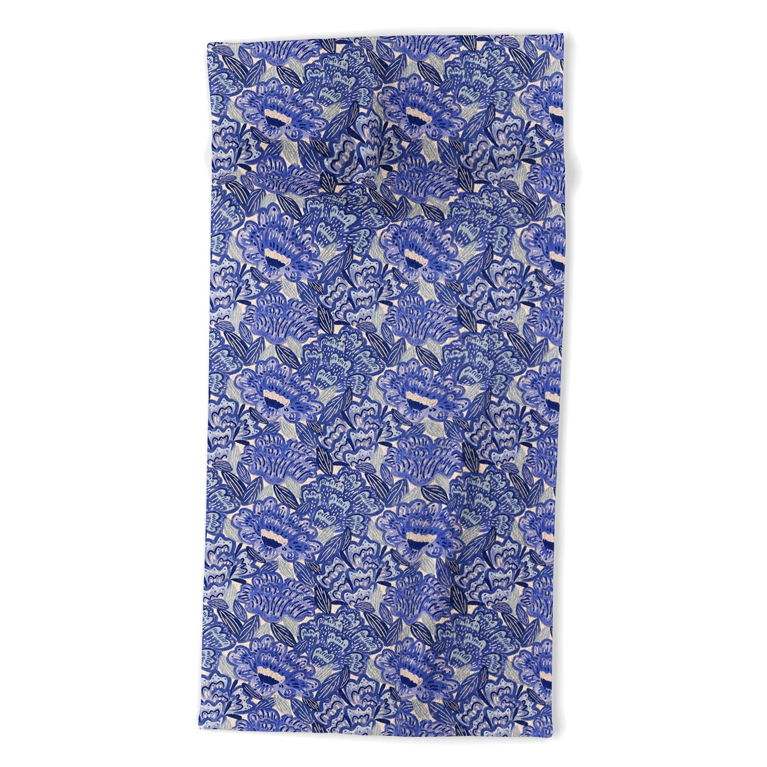 carriecantwell French Country Blue Floral Beach Towel