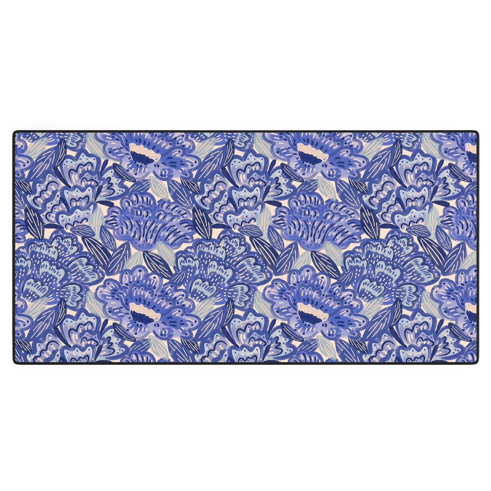 carriecantwell French Country Blue Floral Desk Mat