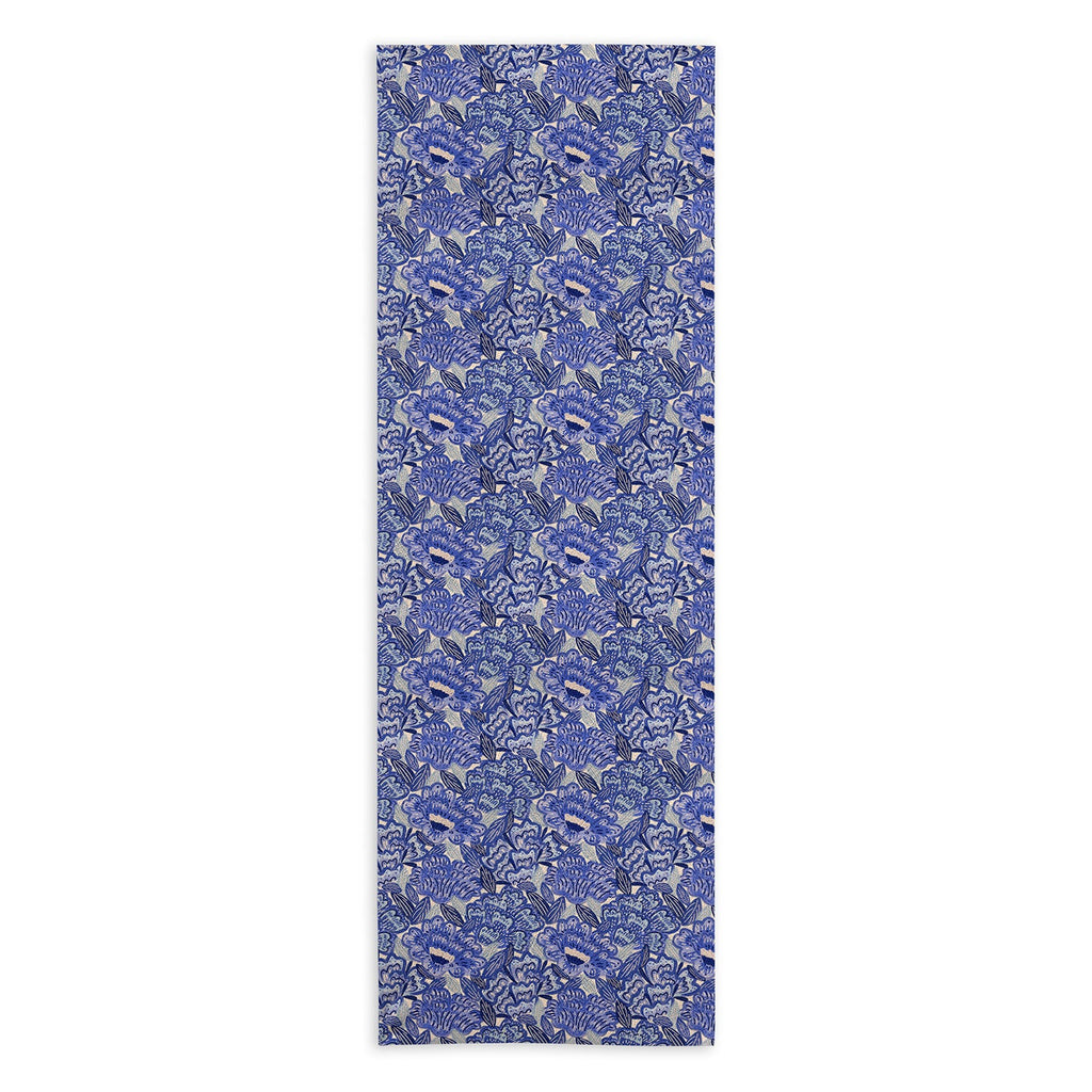 carriecantwell French Country Blue Floral Yoga Towel