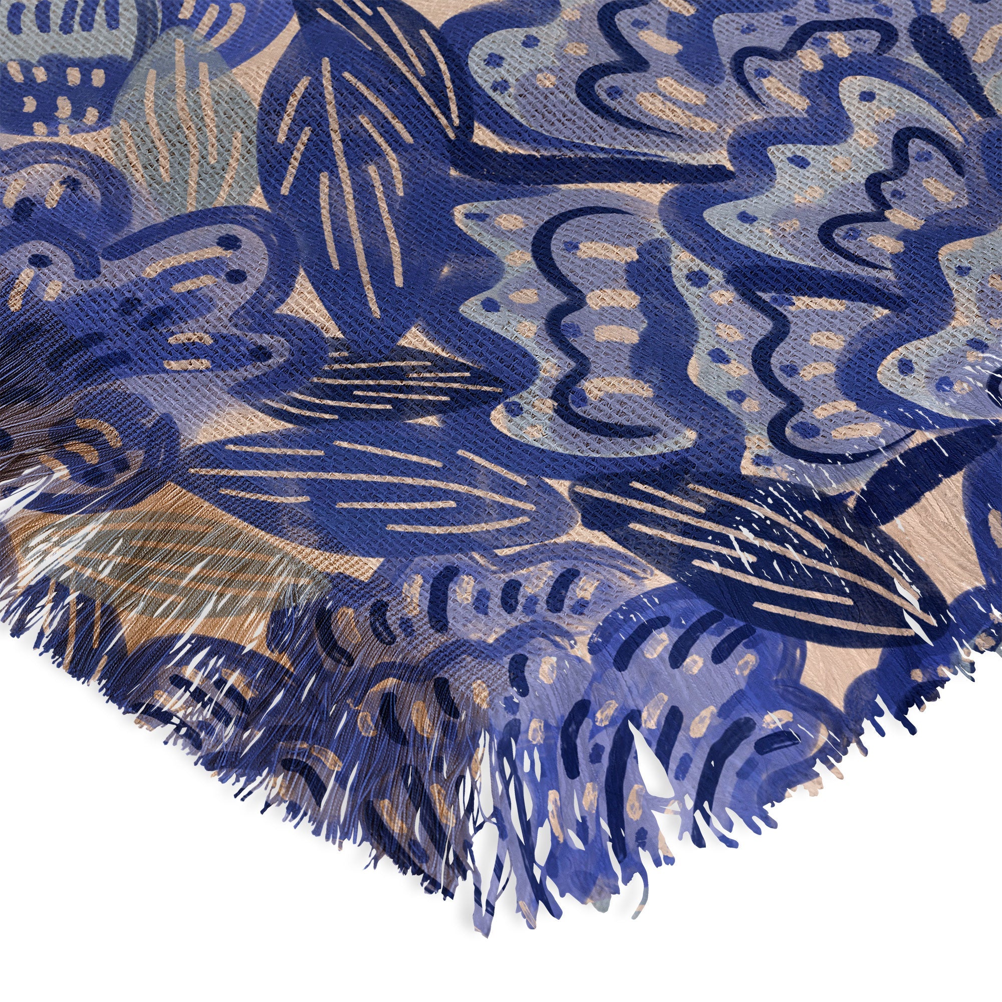 carriecantwell French Country Blue Floral Throw Blanket