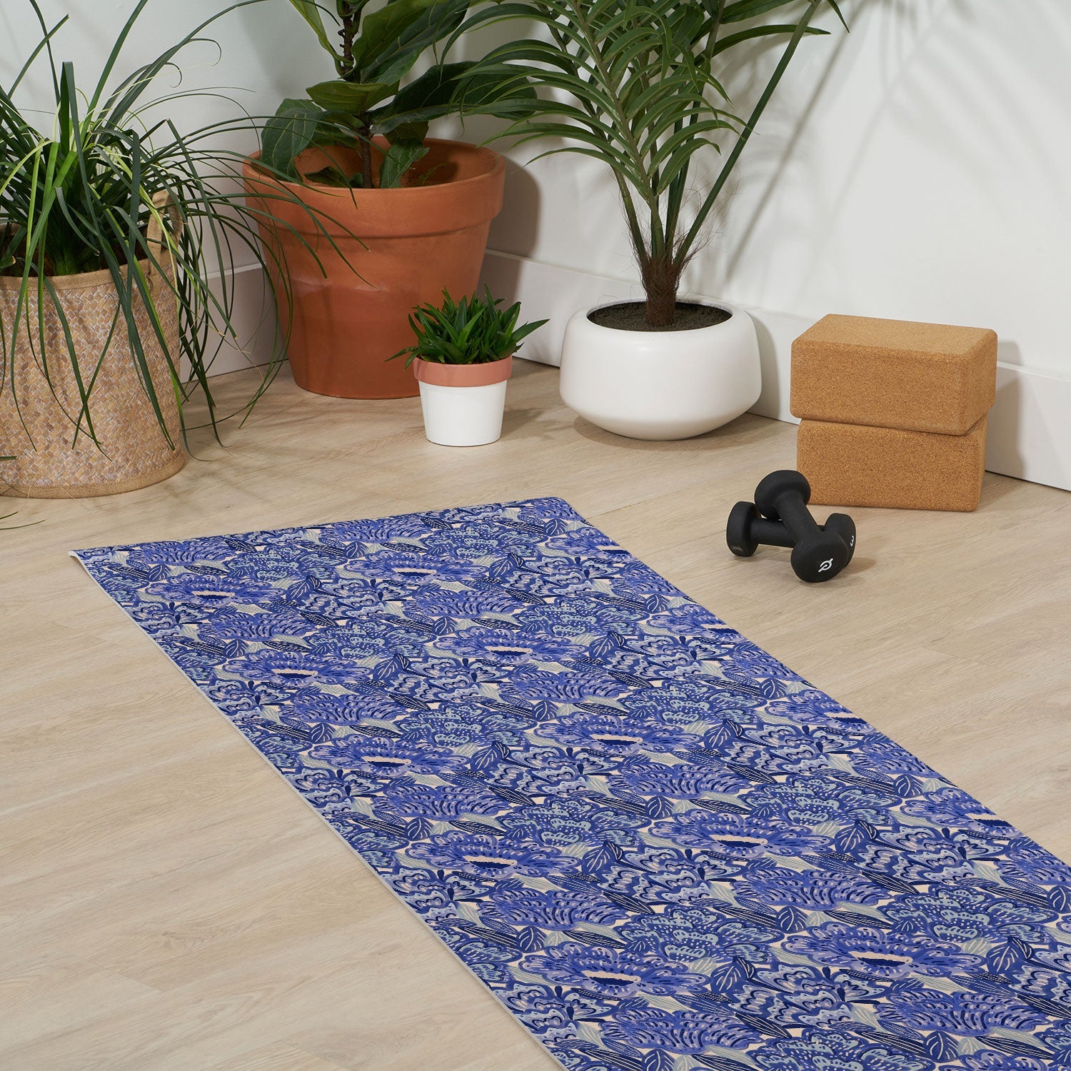 carriecantwell French Country Blue Floral Yoga Mat