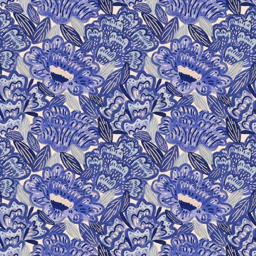 carriecantwell French Country Blue Floral Shower Curtain
