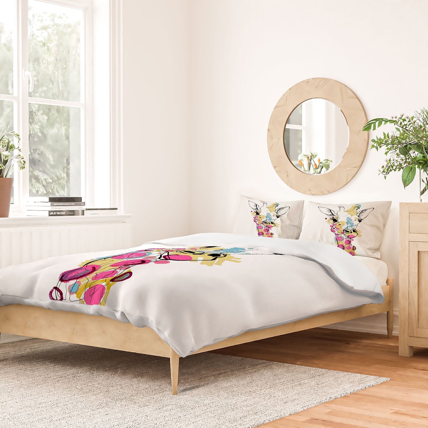 Casey Rogers Giraffe Color Duvet Cover