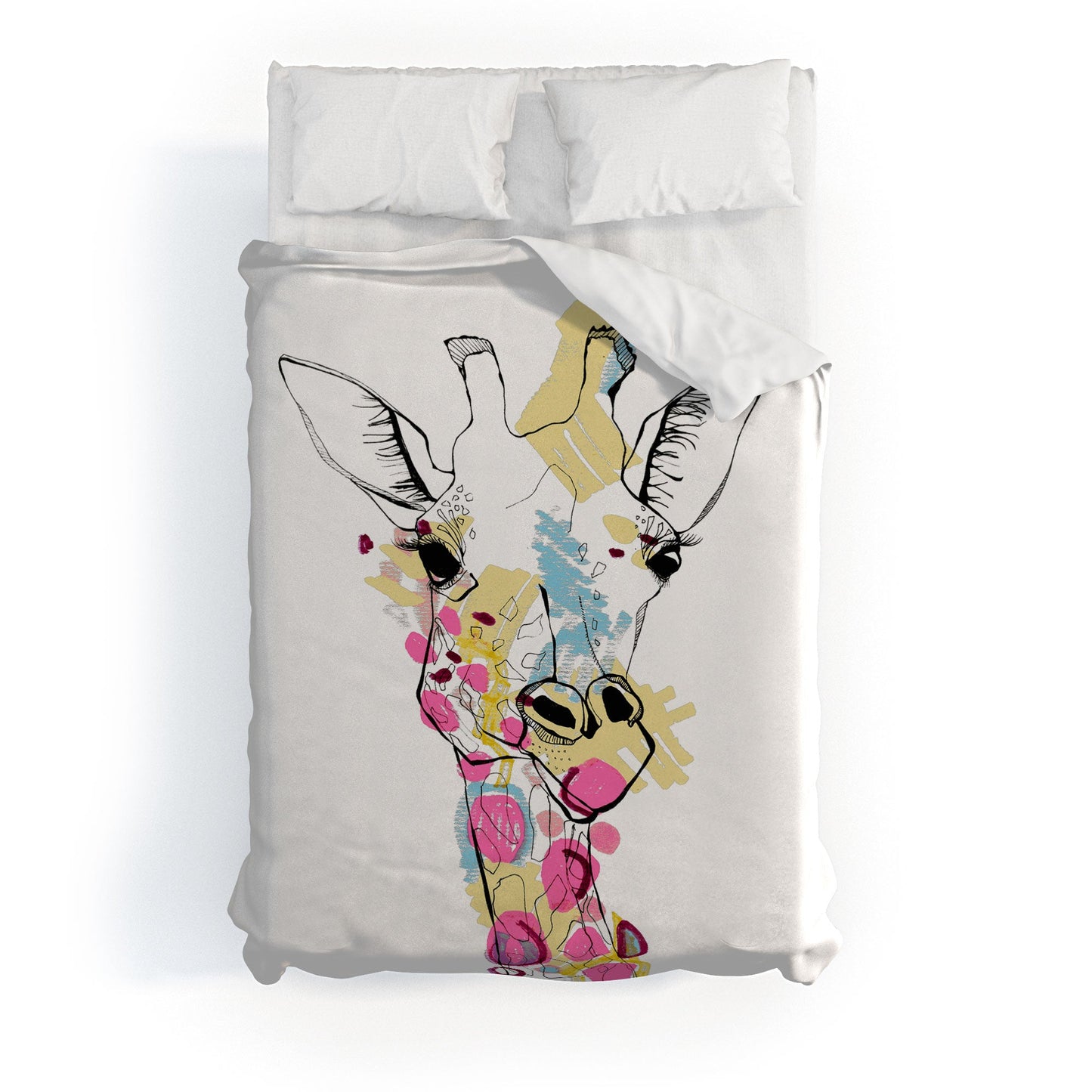 Casey Rogers Giraffe Color Duvet Cover