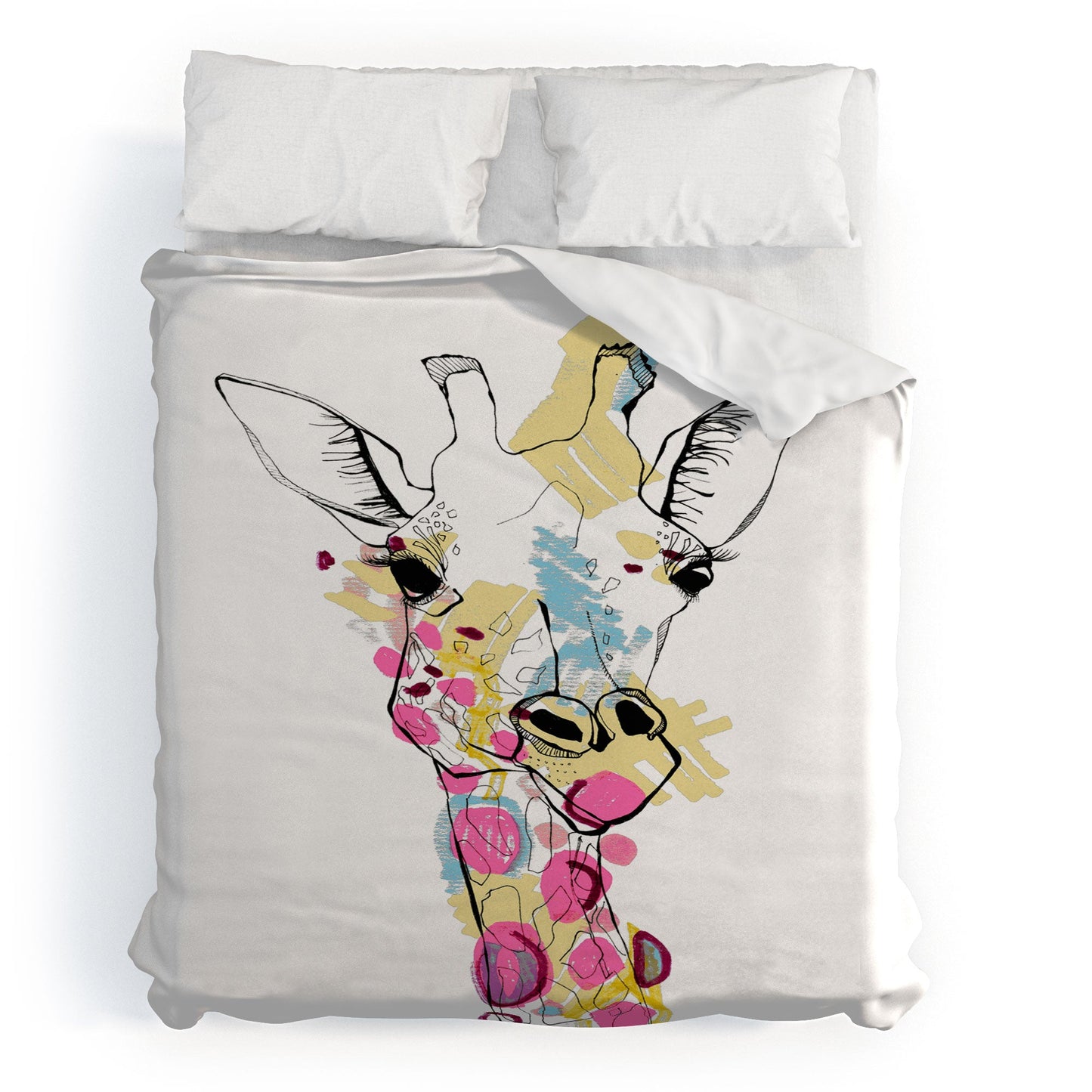 Casey Rogers Giraffe Color Duvet Cover