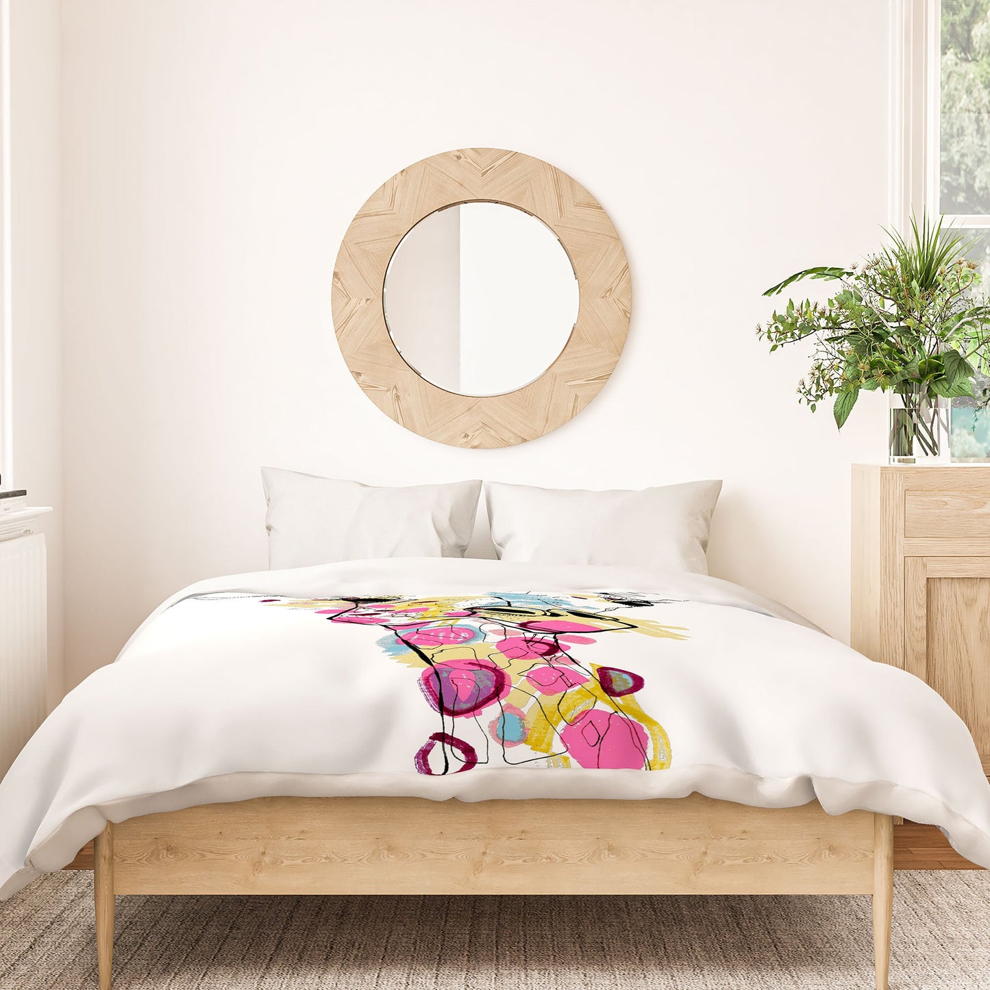Casey Rogers Giraffe Color Duvet Cover