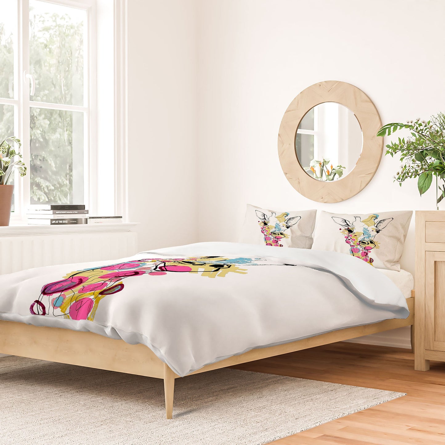 Casey Rogers Giraffe Color Duvet Cover