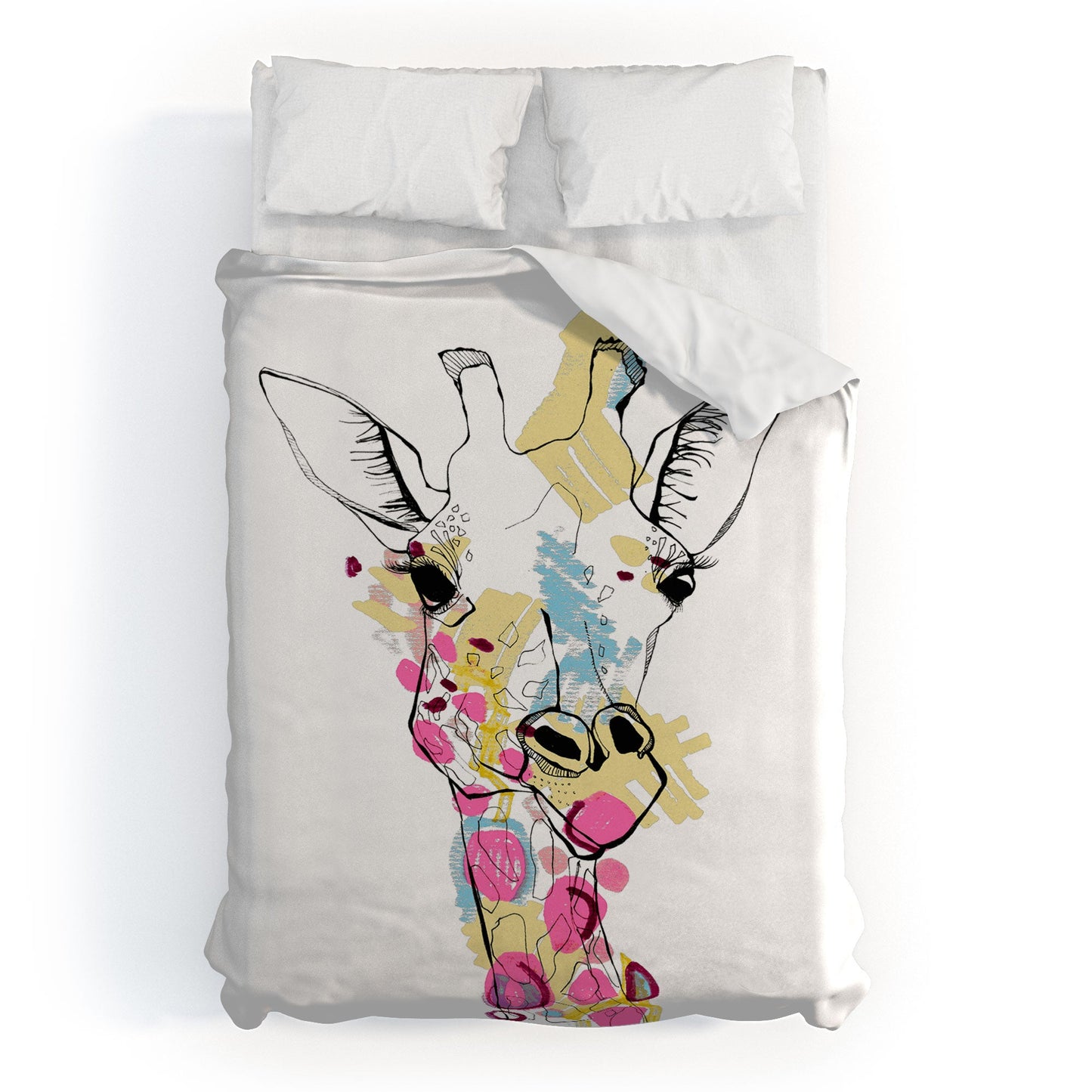 Casey Rogers Giraffe Color Duvet Cover