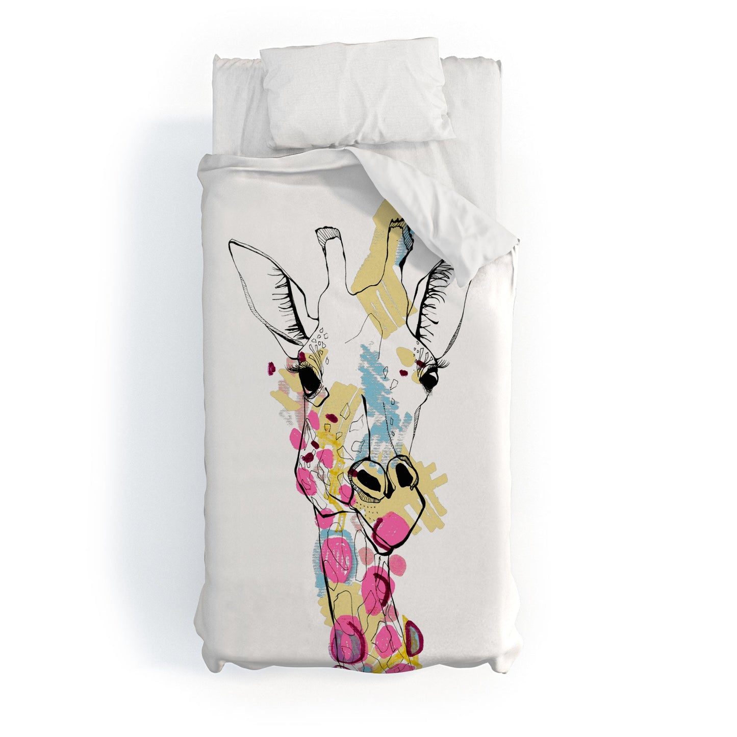 Casey Rogers Giraffe Color Duvet Cover