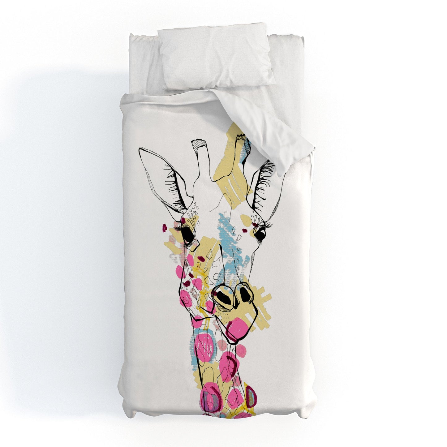 Casey Rogers Giraffe Color Duvet Cover