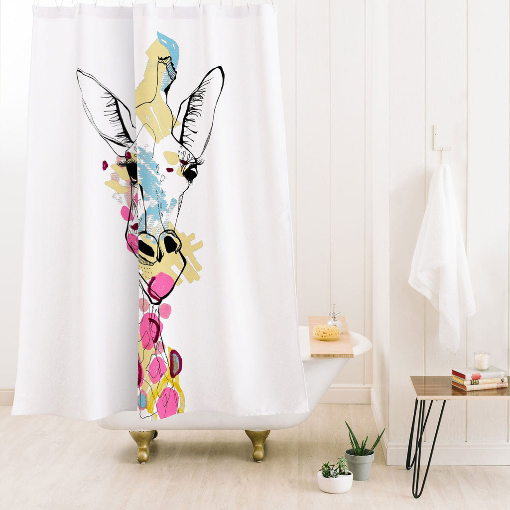 Casey Rogers Giraffe Color Shower Curtain