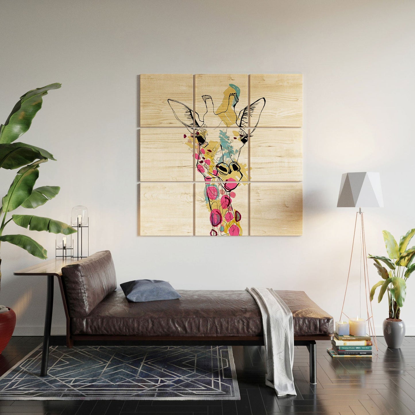 Casey Rogers Giraffe Color Wood Wall Mural